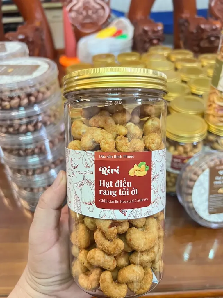 Hạt điều rang tỏi ớt (500gram) (Tròn)